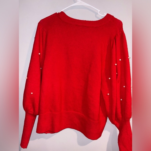 CeCe Red Embellished Sweater Women’s XL - Picture 6 of 6